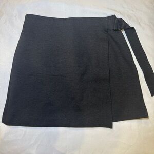 Spanx Ponte Wrap Mini Skirt Skort Charcoal Heather Grey Size Small NEW NWT